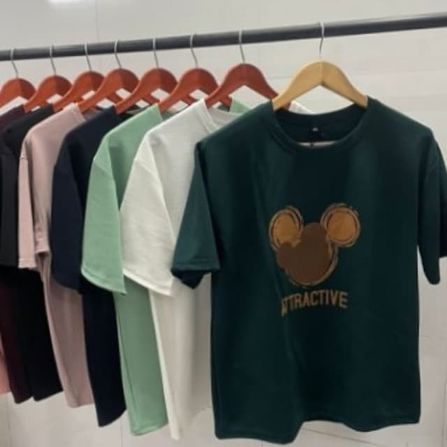 Green with brown and beige accents T-shirt
