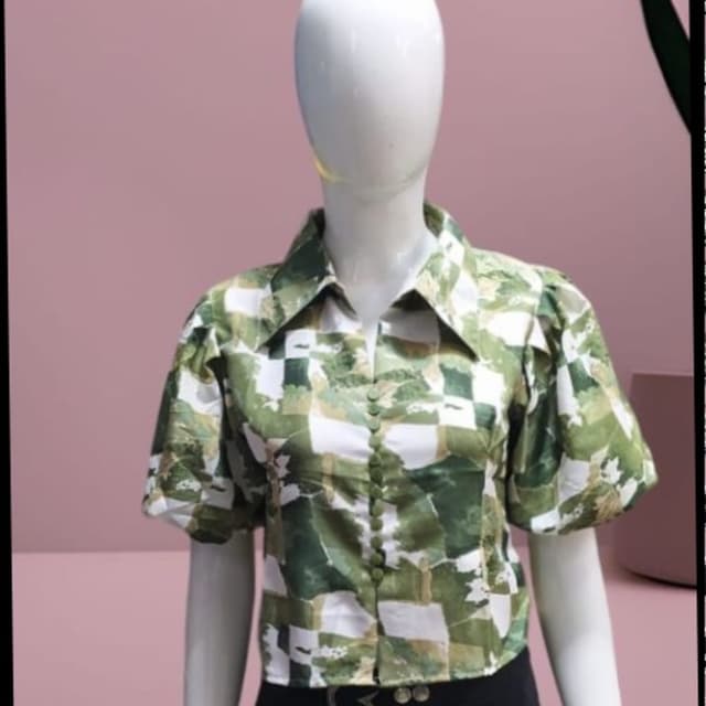 Green and White Shirt