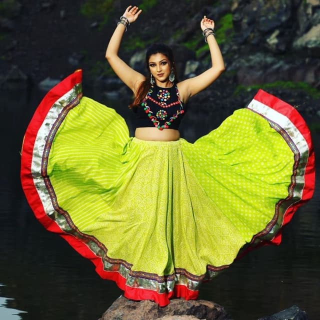 Green, Black, Red, Silver, Multicolor Lehenga Choli