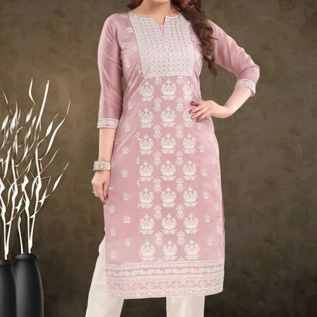 Pink and White Kurti