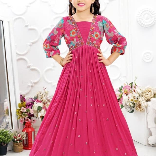 Magenta, Pink, Blue, Green Dress