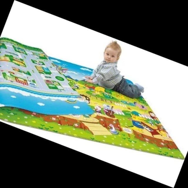 Vibrant colors including blue, green, yellow, and red Play Mat