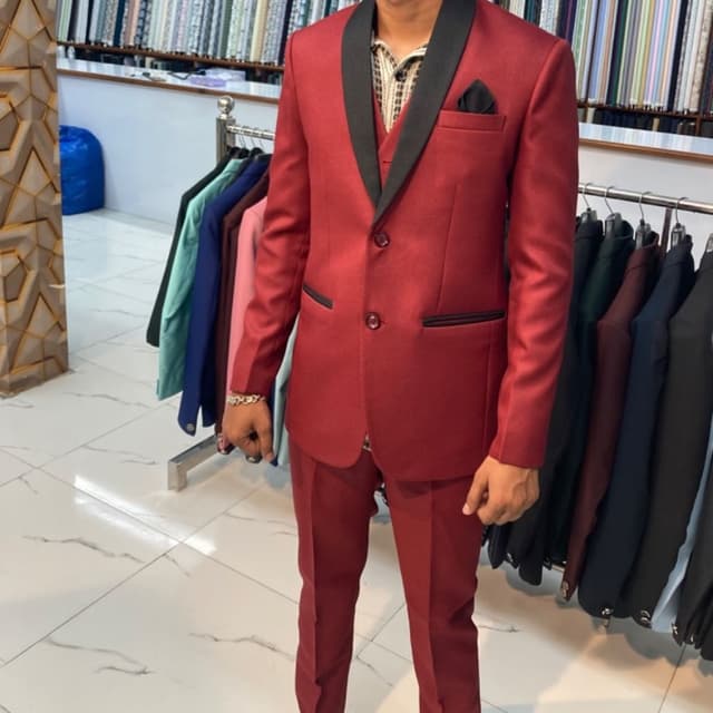 Burgundy, Black Suit