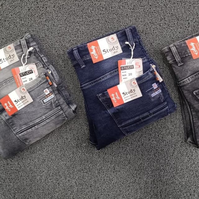Various shades of blue and gray Jeans