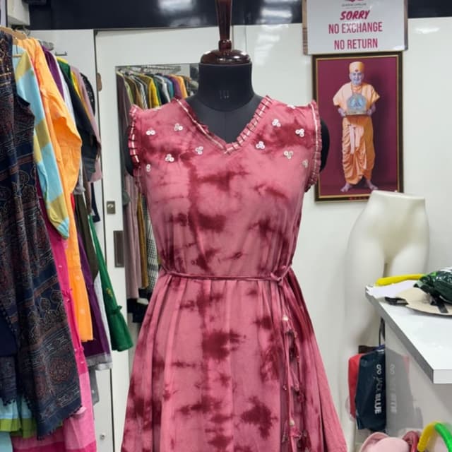 Pink and Maroon Dress