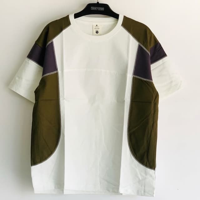 White, Olive Green, Purple T-shirt