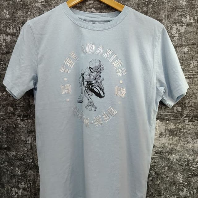 Light Blue, White, Black T-shirt