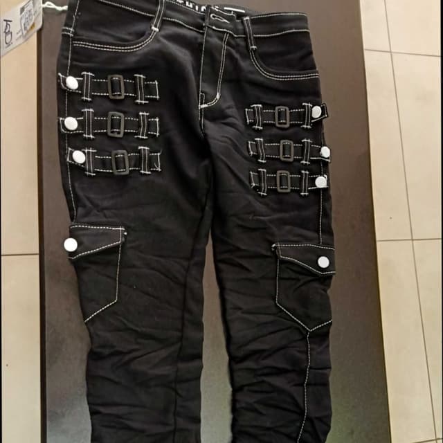 Black with white accents Jeans