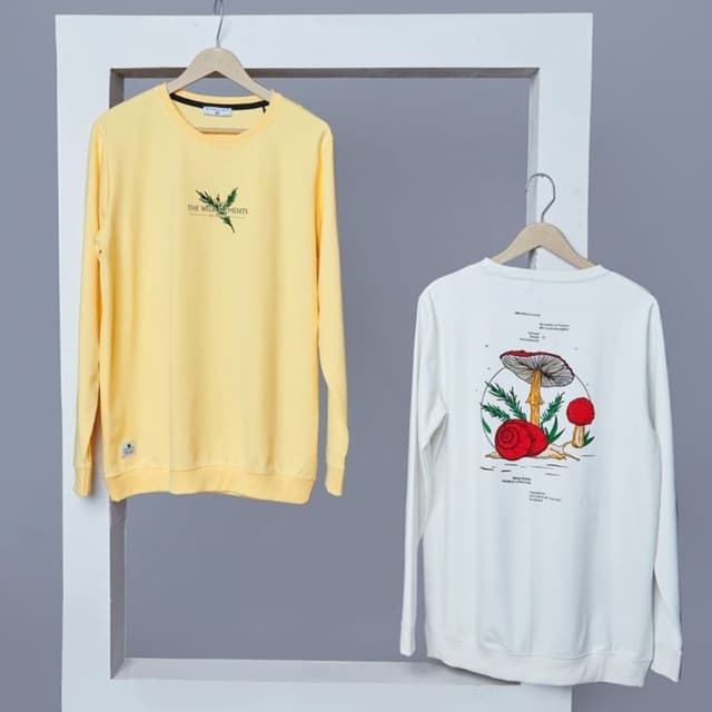 Yellow and White, with accents of Red, Green, and Brown Sweatshirt