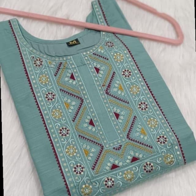 Teal, Red, Yellow Kurti