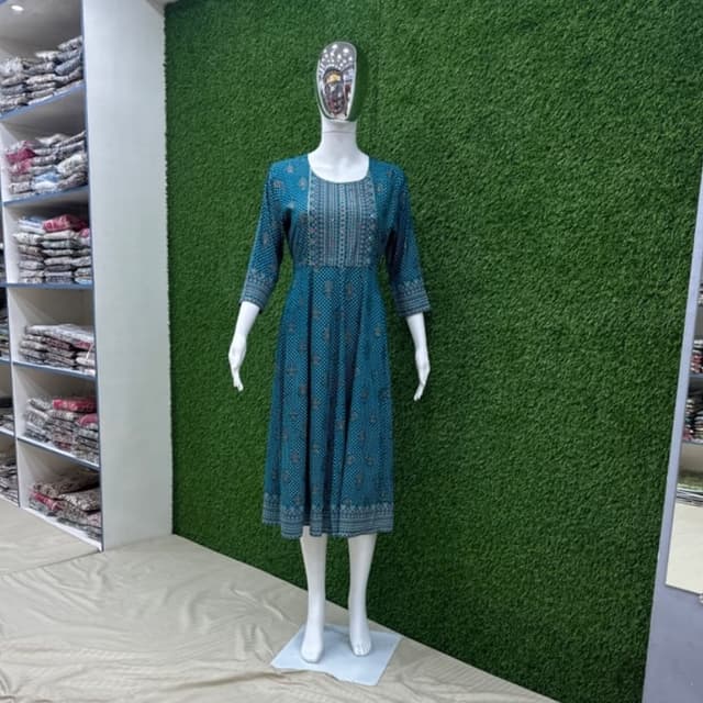 Teal with Silver/Grey accents Dress