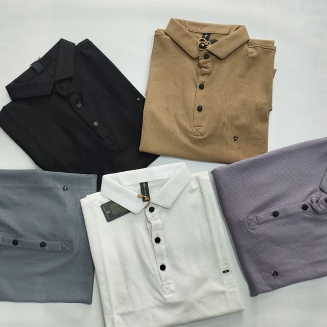 Black, Brown, White, Gray, Lavender Polo Shirt