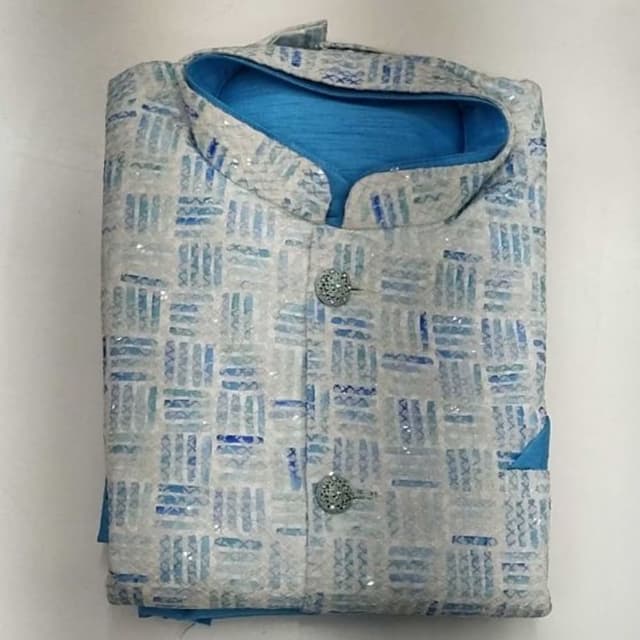 Sky blue Kurta pajama koti