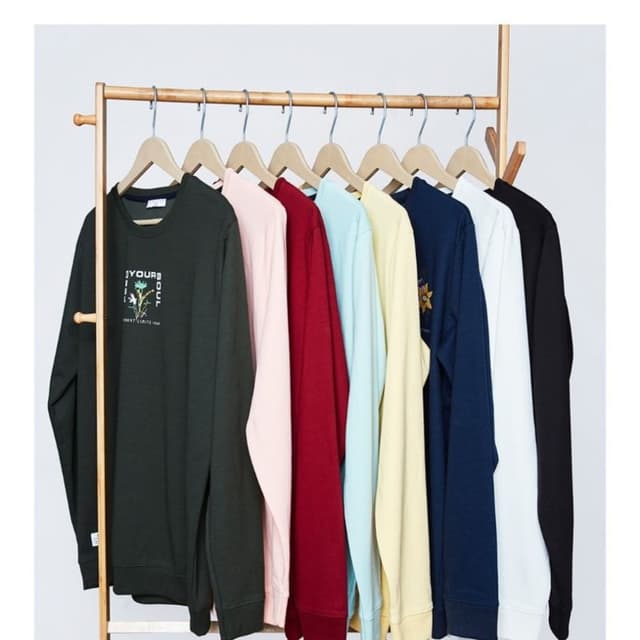 Various solid colors including dark green, pink, red, light blue, yellow, navy, white, and black Sweatshirt/Sweater