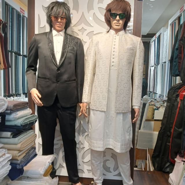 Black and white Suit and Kurta Set