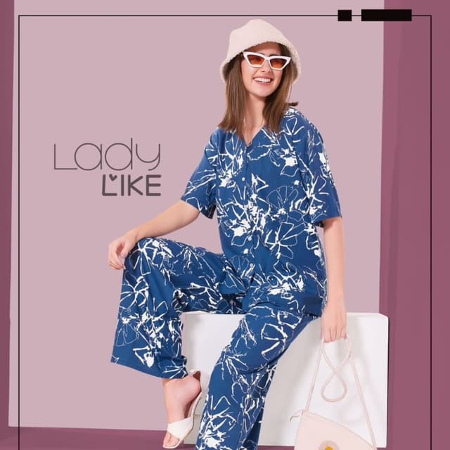 Blue and White Pajama set