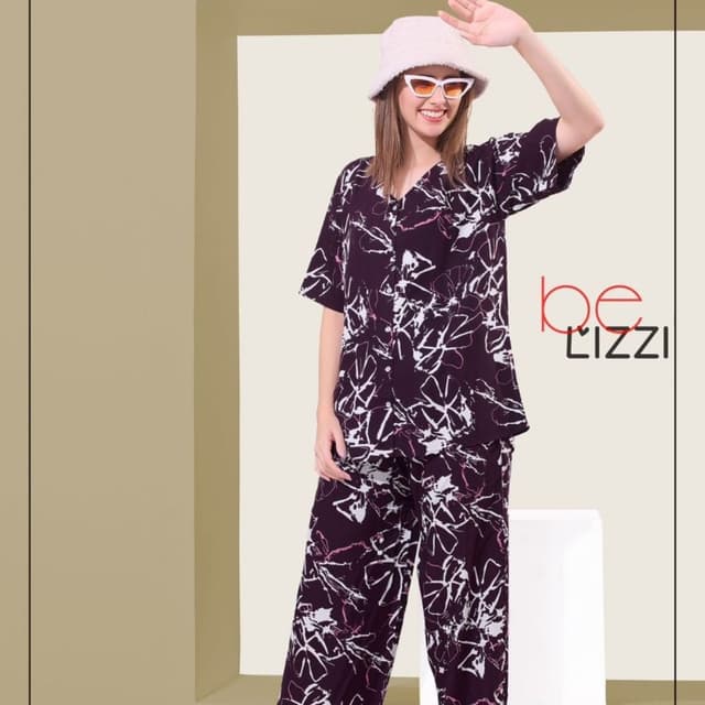 Deep Plum, White, Pink Pajama Set
