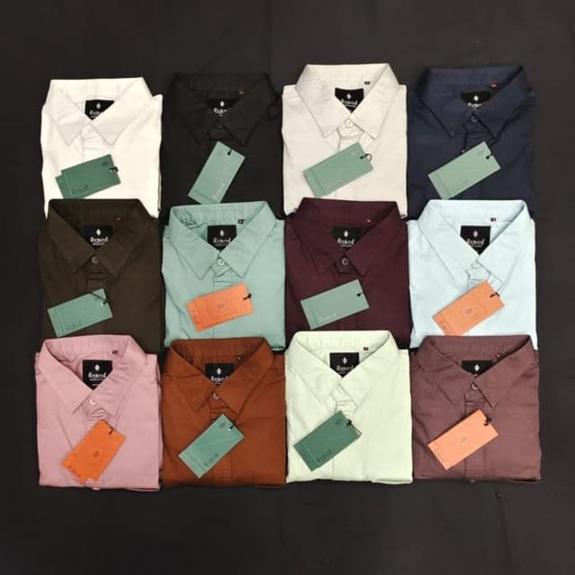 Solid colors: white, black, light gray, dark blue, brown, light green, maroon, light blue, pink, orange-brown, light green-yellow, dark red-brown Shirt