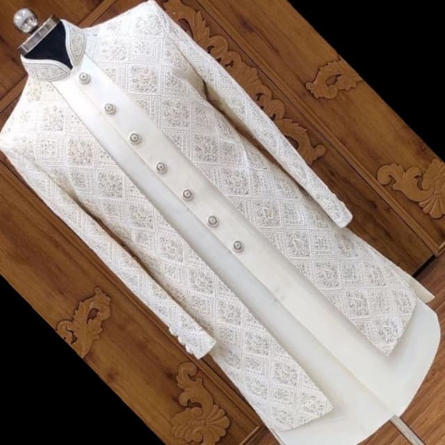 Ivory and White Sherwani