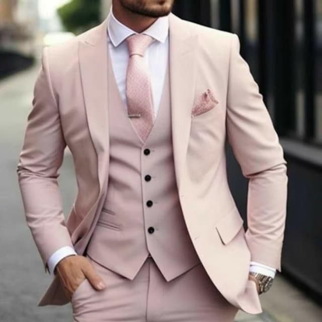 Pink, White, Black Suit