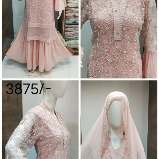 Pink, White Sharara Suit