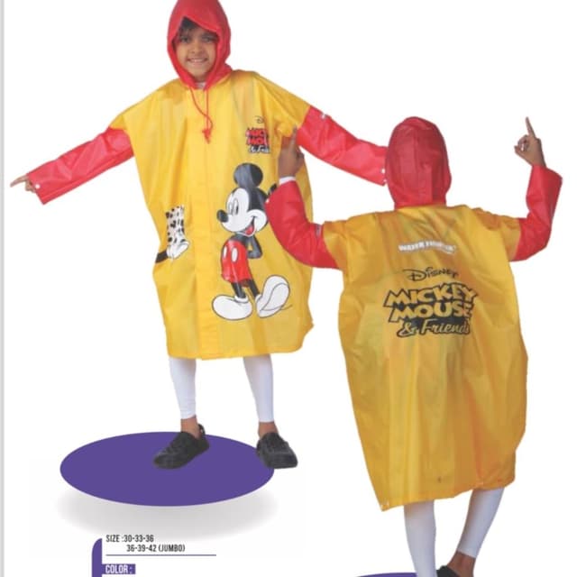 Yellow, Red, Black, White Raincoat