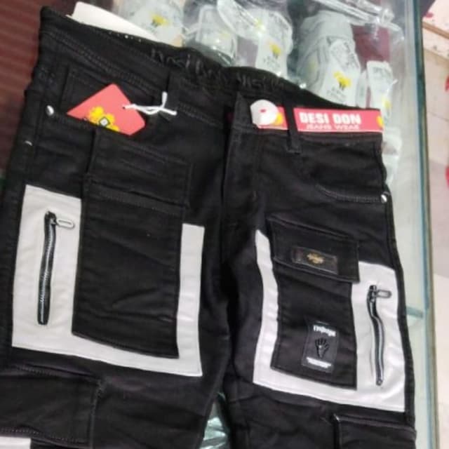 Black and White Jeans
