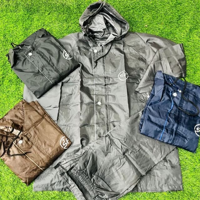 Various - Gray, Brown, and Blue Raincoat set