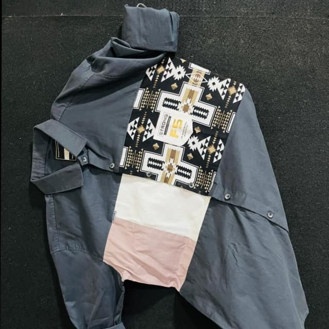 Grey, Black, White, Pink, Gold Shirt