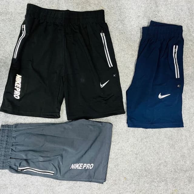 Black, Blue, and Grey Shorts