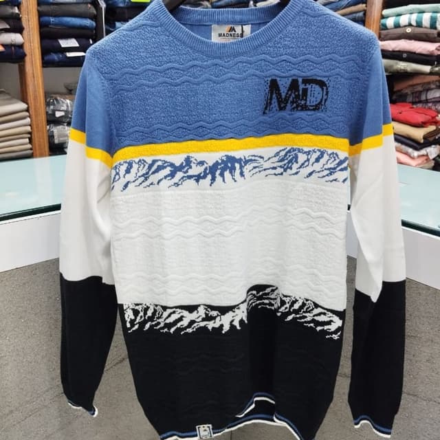 Blue, White, Yellow, Black Sweater