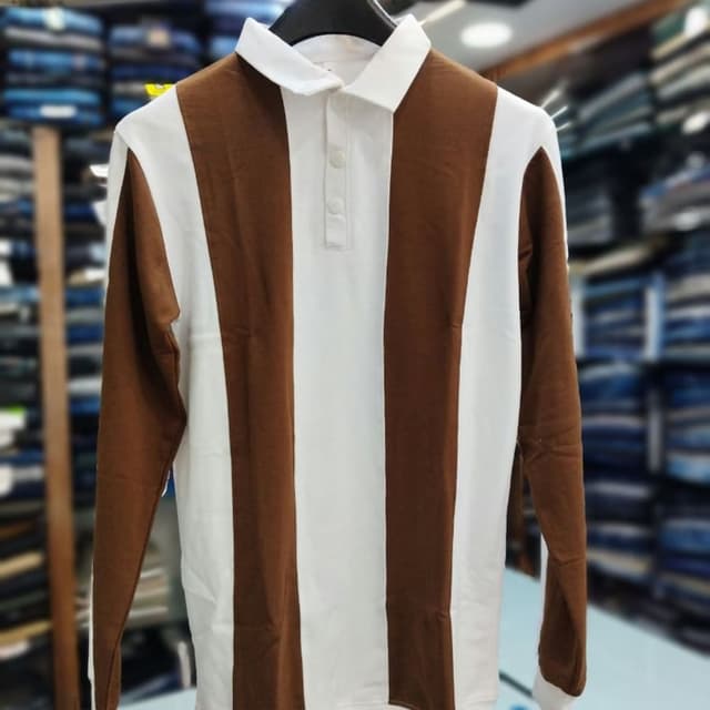 Brown and White Shirt