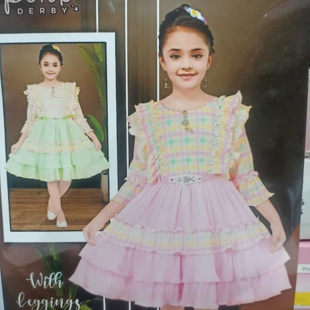 Pink, Green, Yellow, and White Dress