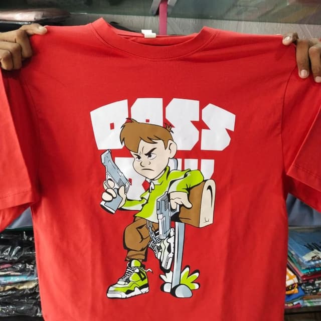 Red, White, Green, Brown, Gray T-shirt
