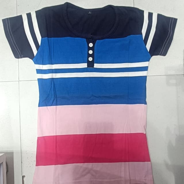 Navy blue, Royal blue, Pink, White T-shirt