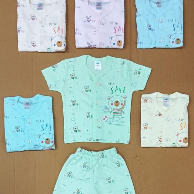 Various pastel colors including white, light blue, mint green, and pink. Baby Clothing Set