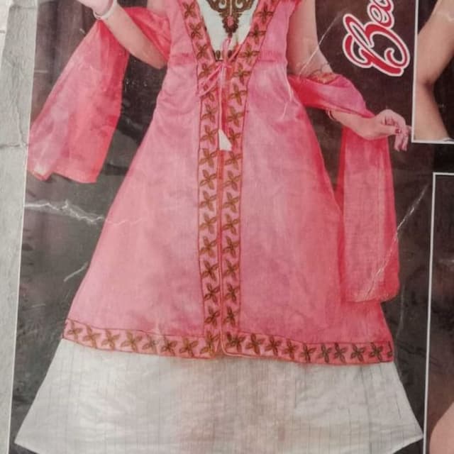 Pink, White, and Brown Dress