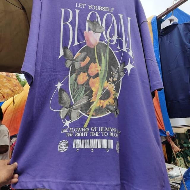 Purple, White, Yellow, Orange, Green T-shirt