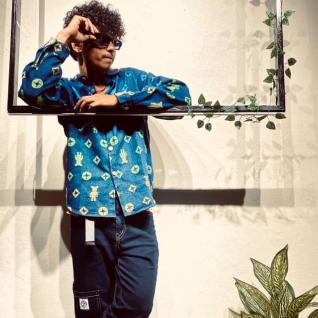 Blue, Green, White Shirt