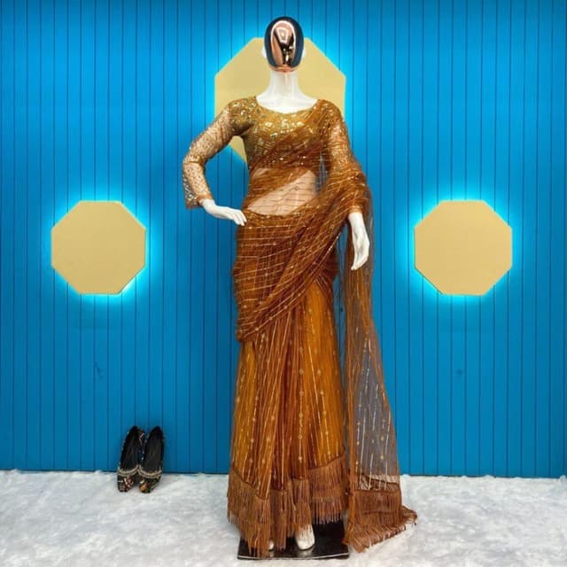 Gold and Brown Saree