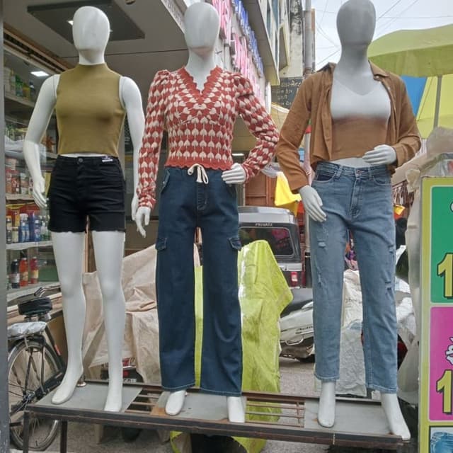 Red, White, and Blue Top and Jeans