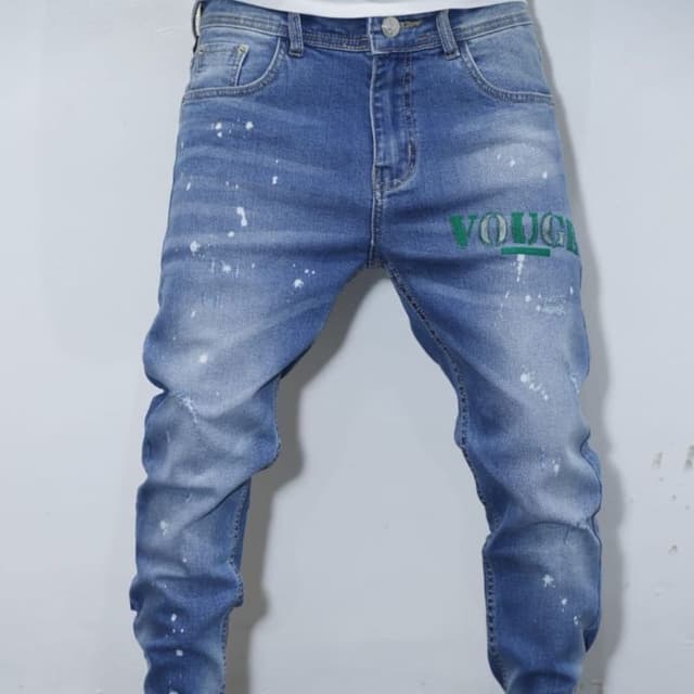 Blue, White, Green Jeans