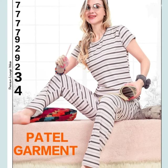 Grey and white Pajama Set