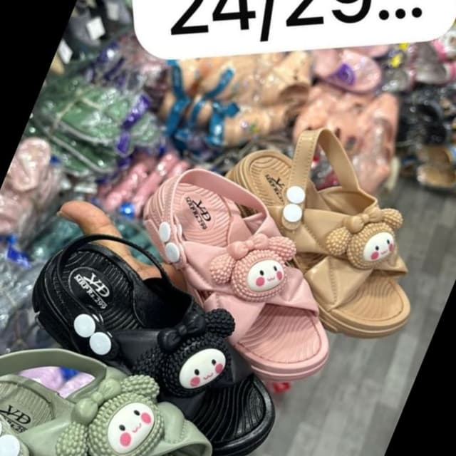 Pink, Black, Beige, Green Sandals