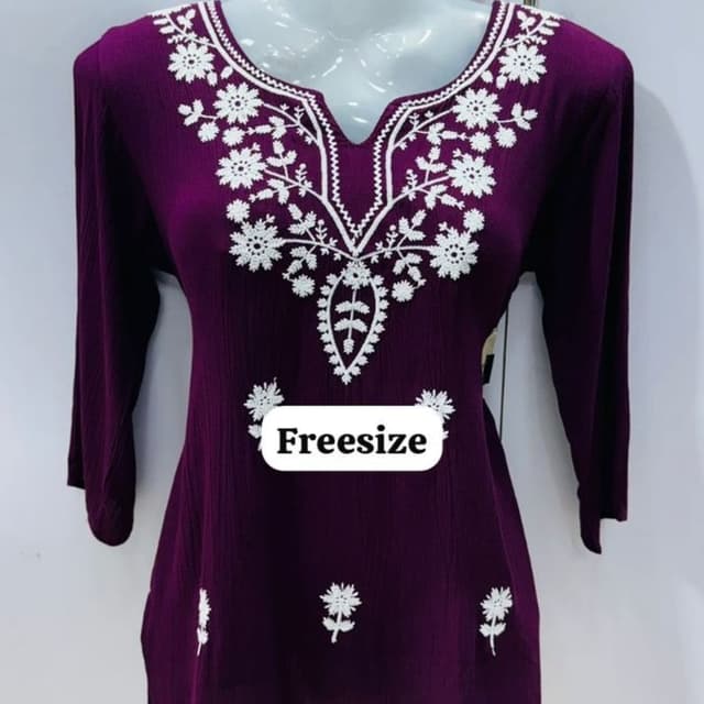 Purple and White Kurti