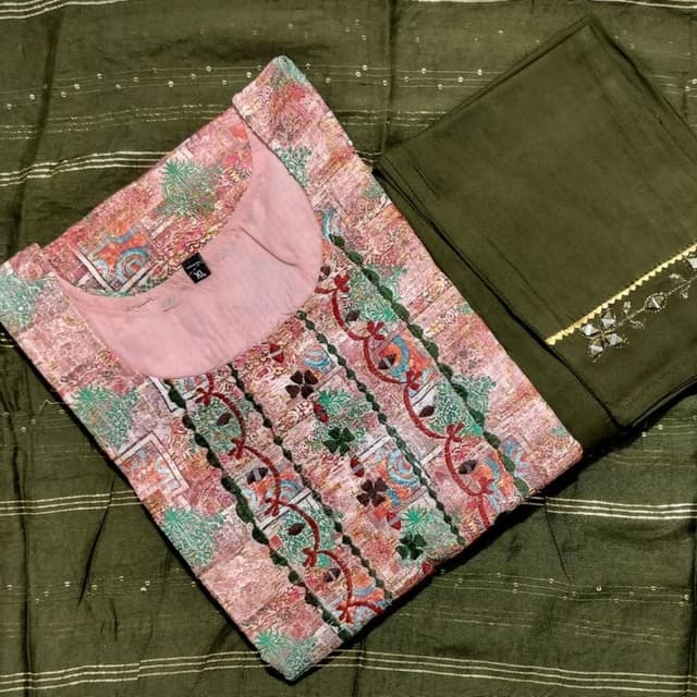 Pink, Green, Olive, Multicolor Salwar Suit