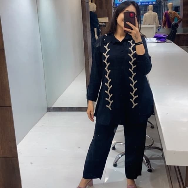 Black and Beige Suit Set