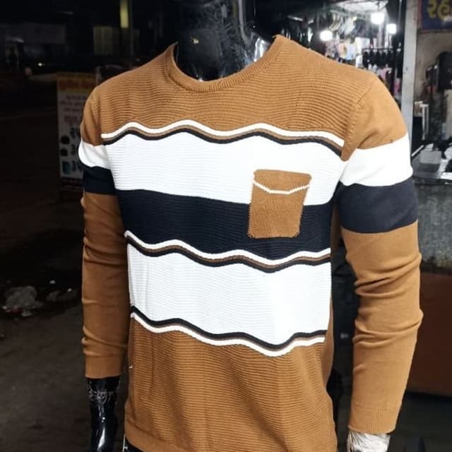 Brown, White, Black Sweater