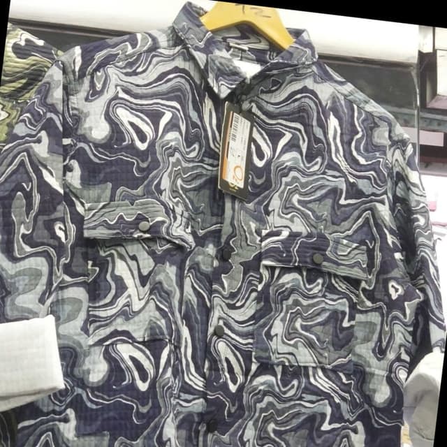 Navy blue, gray, and white Shirt