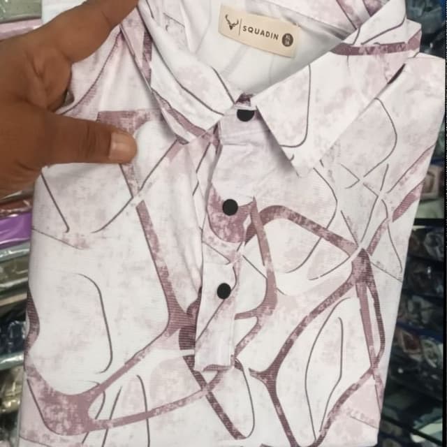 White and muted mauve Polo Shirt